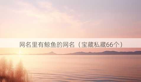 昵称里有鲸鱼的昵称