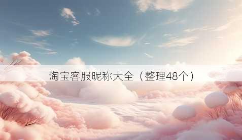 淘宝客服昵称大全