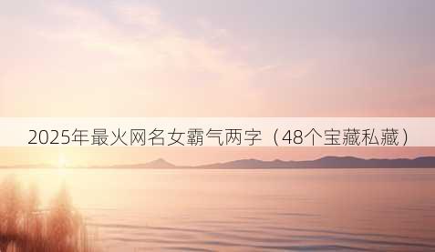 2025年最火昵称女霸气两字