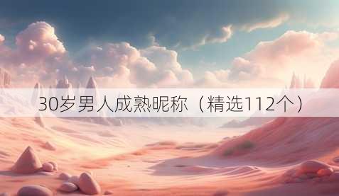 30岁男人成熟昵称