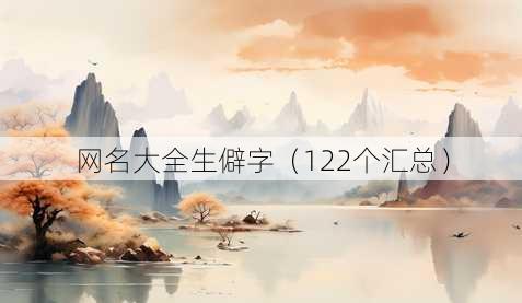 昵称大全生僻字