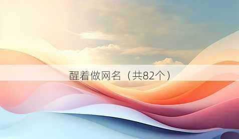 醒着做昵称