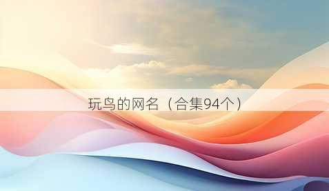玩鸟的昵称