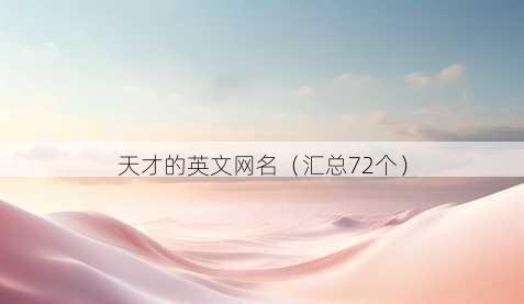 天才的英文昵称