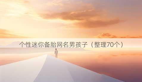 个性迷你备胎昵称男孩子