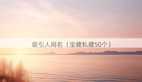 吸引人昵称