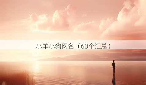 小羊小狗昵称