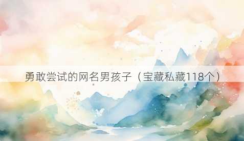 勇敢尝试的昵称男孩子