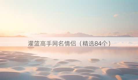 灌篮高手昵称情侣