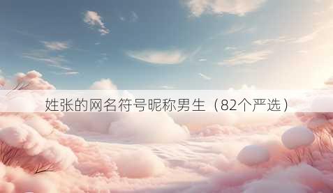 姓张的昵称符号昵称男生