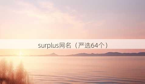 surplus昵称
