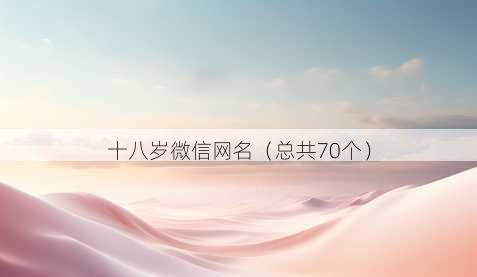 十八岁微信昵称