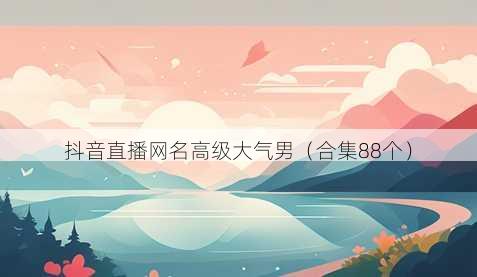 抖音直播昵称高级大气男