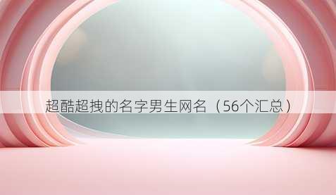 超酷超拽的名字男生昵称