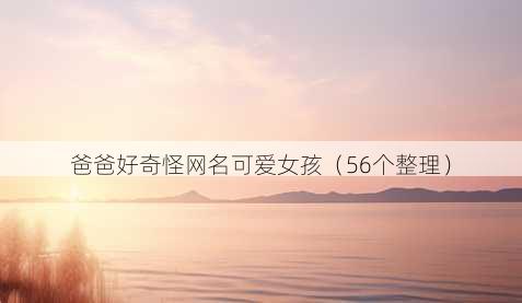 爸爸好奇怪昵称可爱女孩