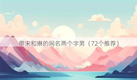 带宋和琳的昵称两个字男