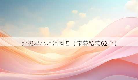 北极星小姐姐昵称