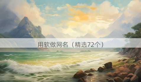 用软做昵称