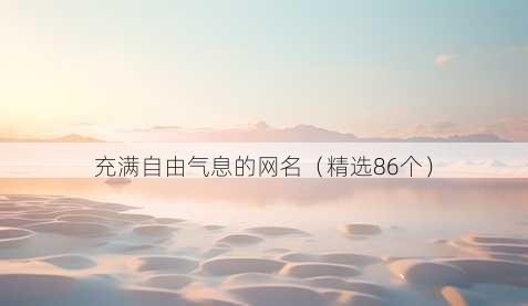 充满自由气息的昵称