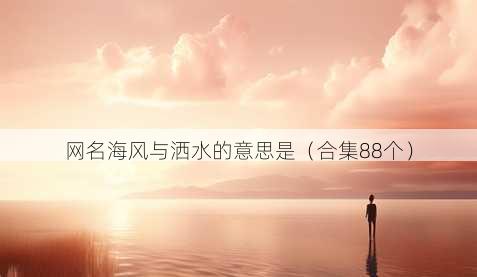 昵称海风与洒水的意思是