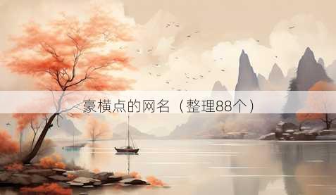 豪横点的昵称