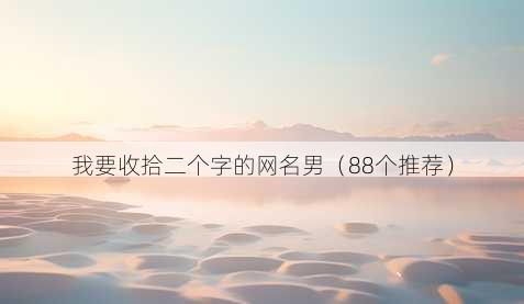 我要收拾二个字的昵称男