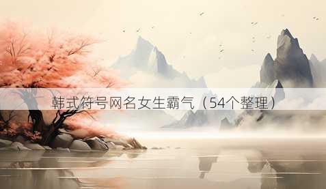 韩式符号昵称女生霸气