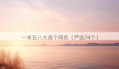 一米五八大高个昵称