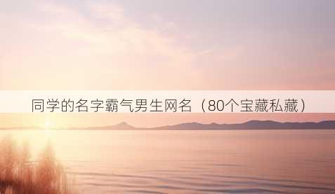 同学的名字霸气男生昵称