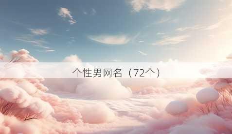 个性男昵称