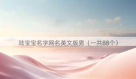 陆宝宝名字昵称英文版男