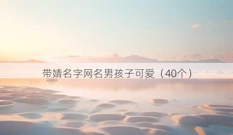 带婧名字昵称男孩子可爱