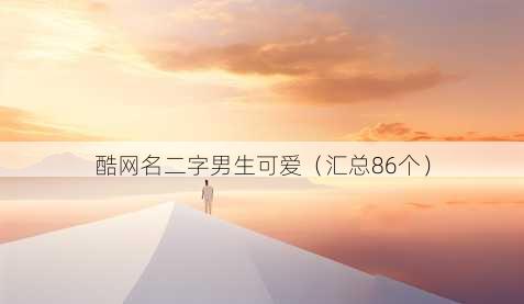 酷昵称二字男生可爱