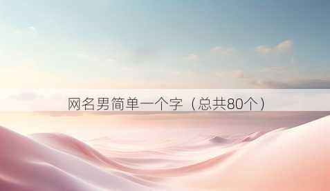 昵称男简单一个字
